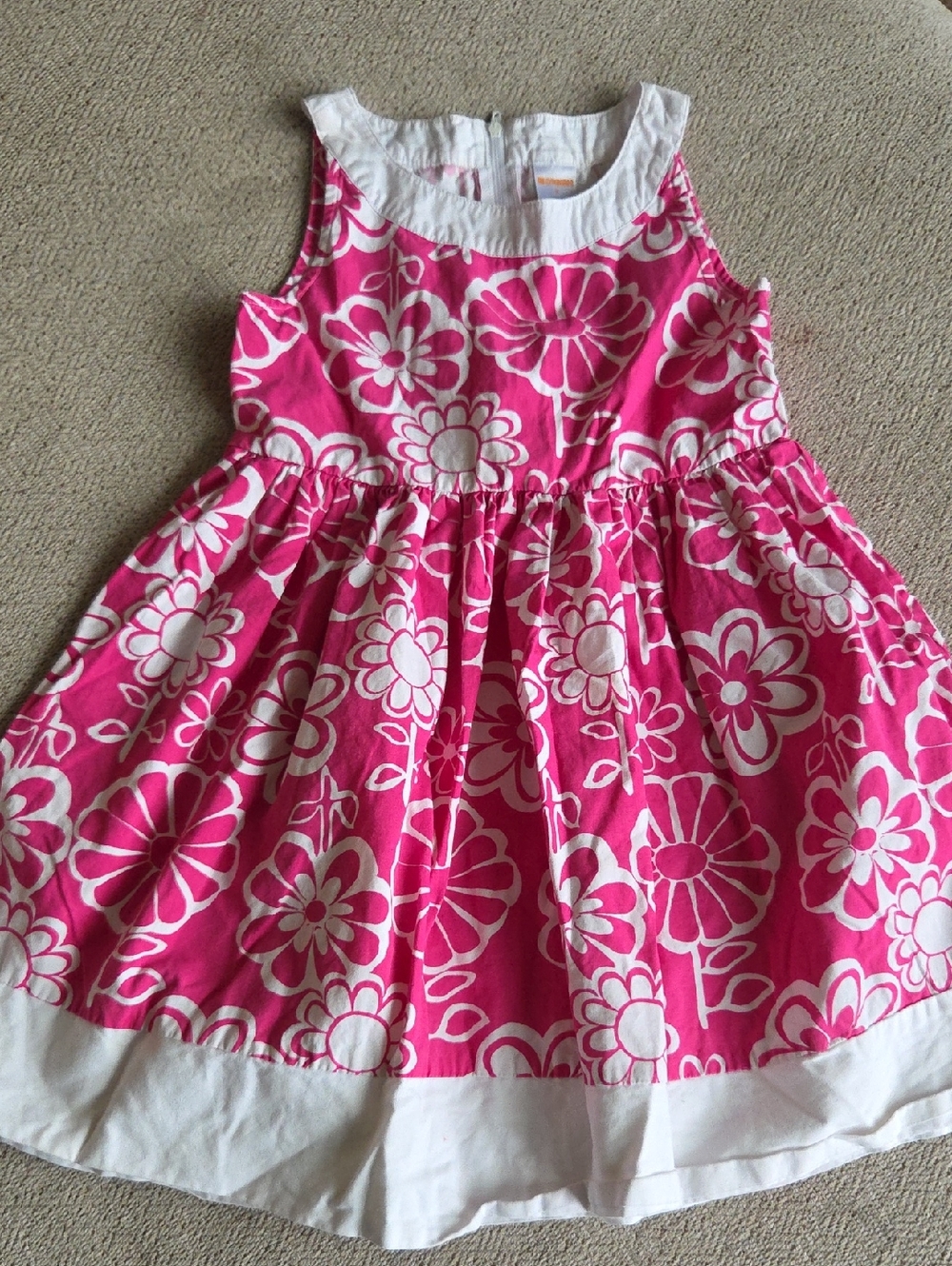 Girls Pink Floral Sleeveless Dress